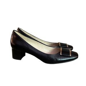 Naturalizer Black Heels with Gold Accents